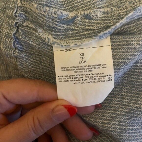 Old Navy Blue Striped Linen Mini Skirt Size X-Small - Picture 5 of 7